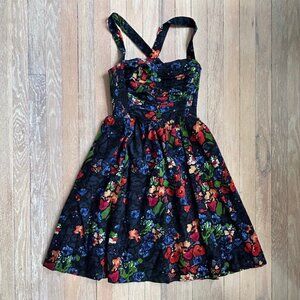 H D in Paris Anthropology corset top pin up style full dress small 4 US